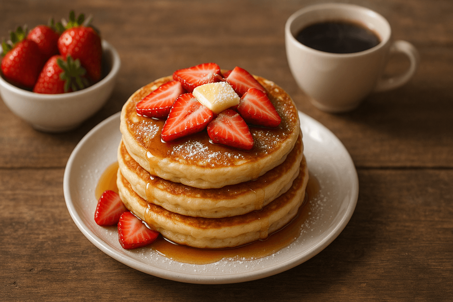 Spiced Buckwheat Pancakes with Balsamic Strawberries
